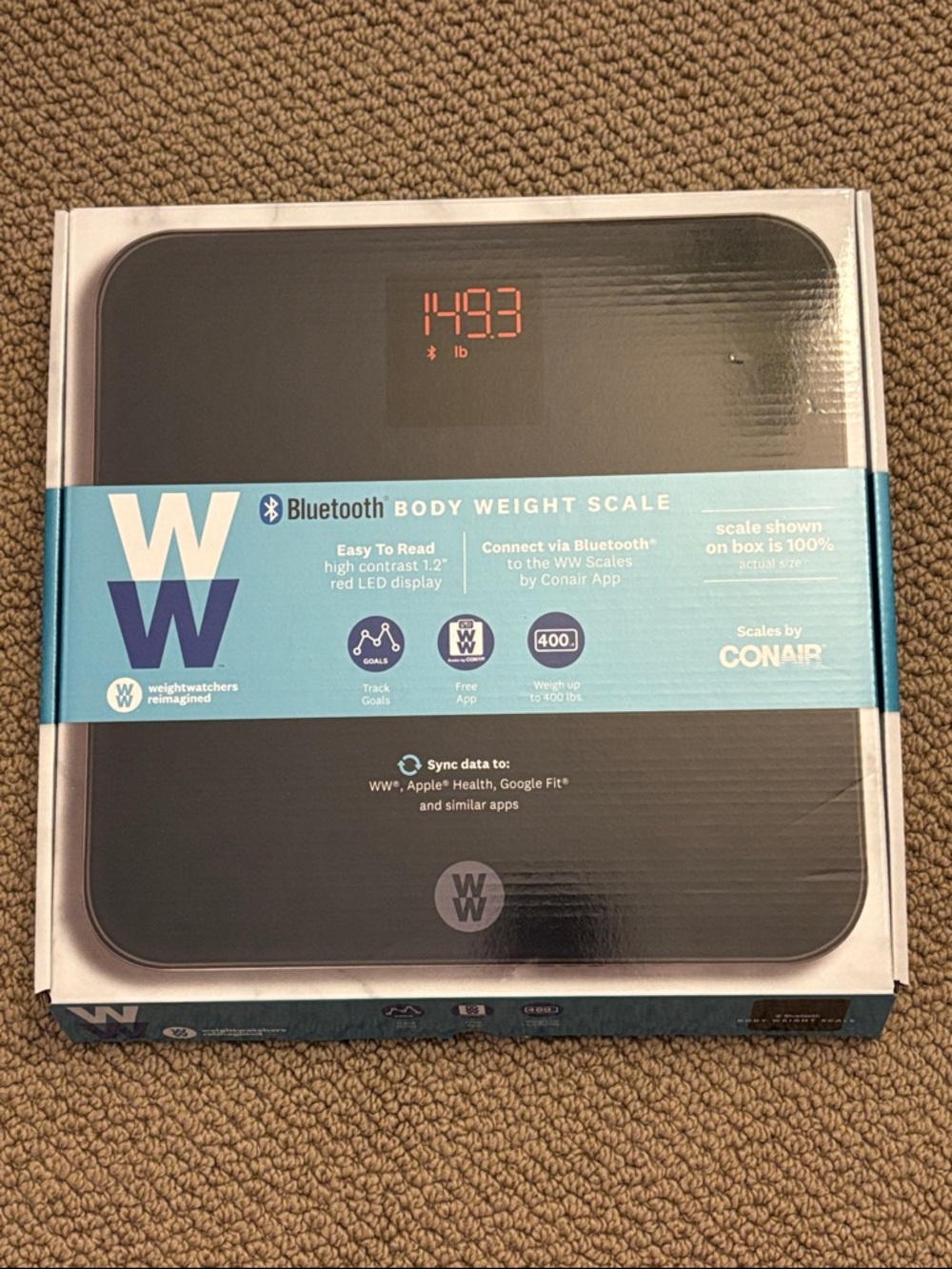 WW (WeightWatchers) Bluetooth Body Weight Scale - Black Accent